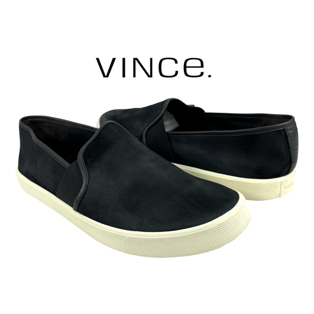 VINCE |‎ Women’s 9M | Preston Black Suede Slip-On Sneakers Shoe